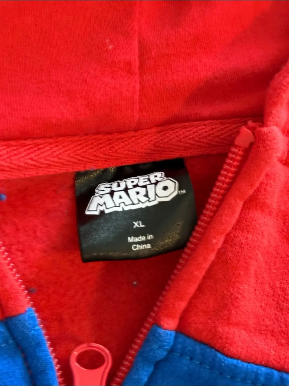 Nintendo Super Mario Red and Blue Zip Hoodie